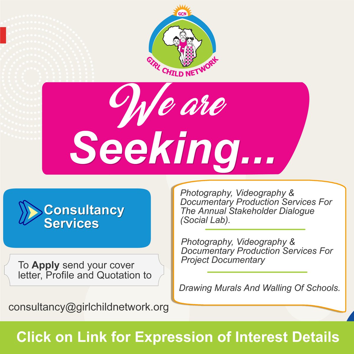 Consultancy Opportunities. Click on Link for Details.

drive.google.com/drive/folders/…

#IkoKaziKE #ikokazikenya #consultancyservices #ConsultancyJobs #JobOpportunity #KenyaJobs #jobsinkenya #NGOJobs #BusinessConsulting #RecruitmentKenya