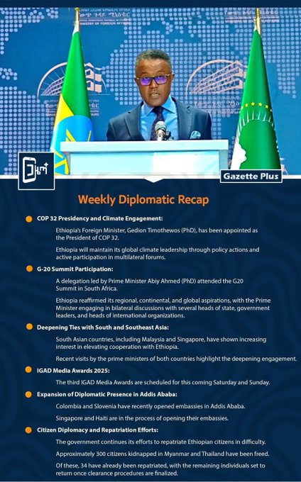 ETEmbassyHAR's tweet image. 𝐅𝐨𝐫𝐞𝐢𝐠𝐧 𝐀𝐟𝐟𝐚𝐢𝐫𝐬 𝐒𝐩𝐨𝐤𝐞𝐬𝐩𝐞𝐫𝐬𝐨𝐧 𝐇𝐢𝐠𝐡𝐥𝐢𝐠𝐡𝐭𝐬 𝐄𝐭𝐡𝐢𝐨𝐩𝐢𝐚’𝐬 𝐑𝐞𝐜𝐞𝐧𝐭 𝐃𝐢𝐩𝐥𝐨𝐦𝐚𝐭𝐢𝐜 𝐀𝐜𝐡𝐢𝐞𝐯𝐞𝐦𝐞𝐧𝐭𝐬.
@MFAEthiopia