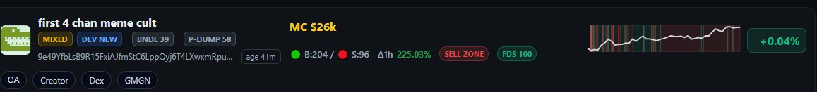 Pumpsniper_sol's tweet photo. While I am testing, I got a signal from pumpsniper
$g8r, First 4 chan mem cult
9e49YfbLsB9R15FxiAJfmStC6LppQyj6T4LXwxmRpump

17K -> 26K MC for now https://t.co/Xl70H1WYFV
