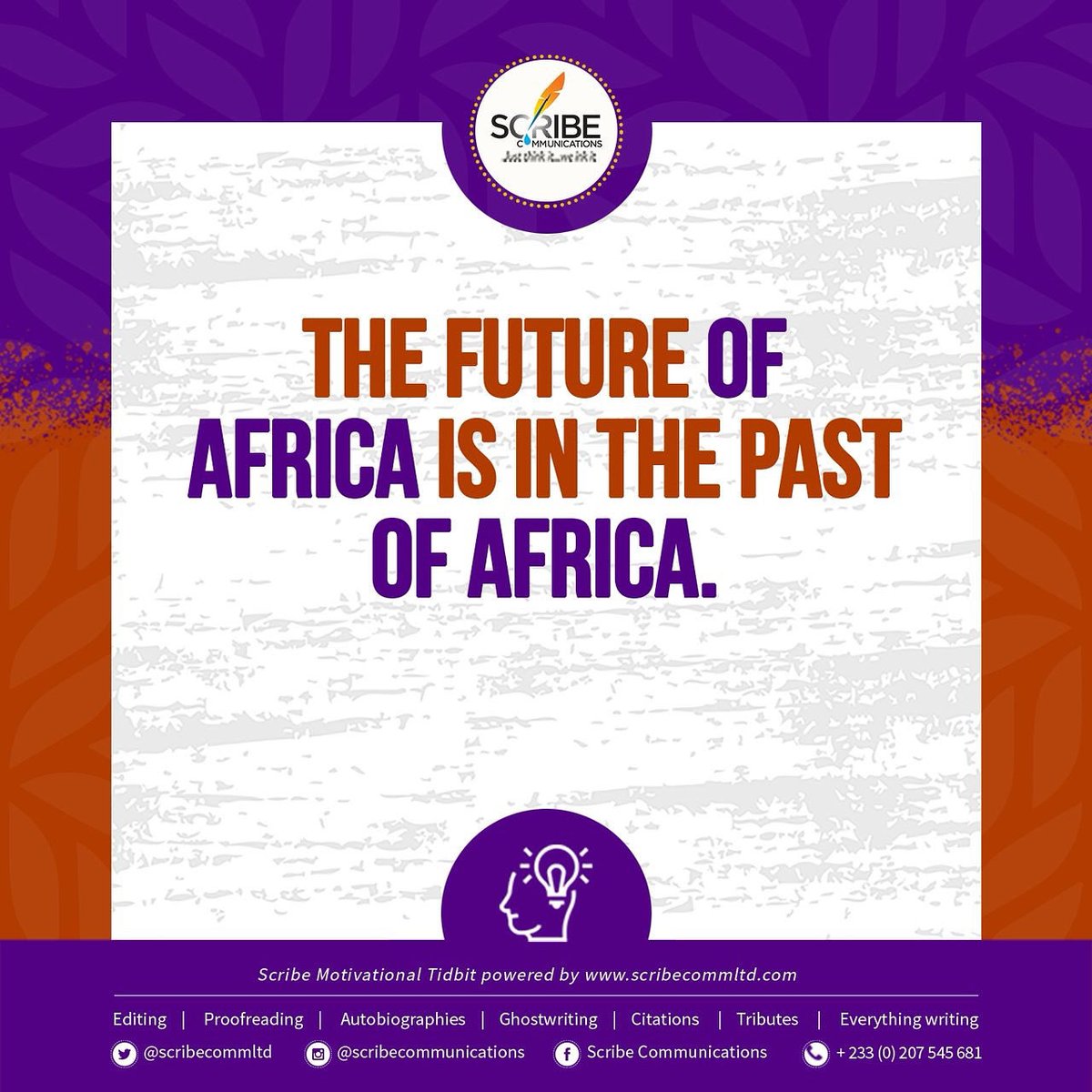 The lessons from the past are lessons for the future. #Scribe