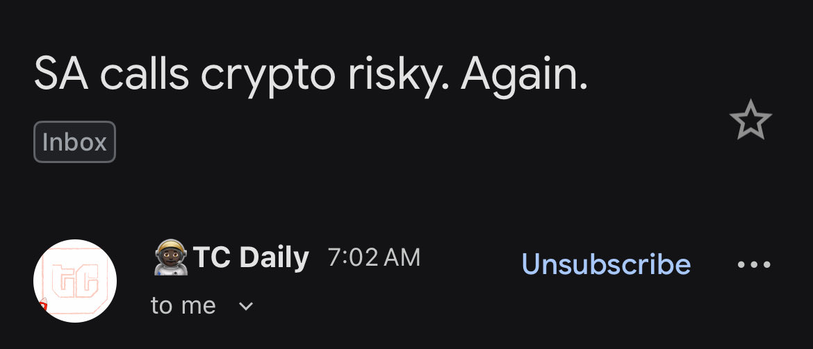 Seems like the bankers in SA are Crypto Traders 🥹, when it’s pumps they derive usecases and when it’s dips it’s called risky assets. 

#SouthAfrica #Crypto