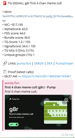 Pumpsniper_sol's tweet photo. While I am testing, I got a signal from pumpsniper
$g8r, First 4 chan mem cult
9e49YfbLsB9R15FxiAJfmStC6LppQyj6T4LXwxmRpump

17K -> 26K MC for now https://t.co/Xl70H1WYFV