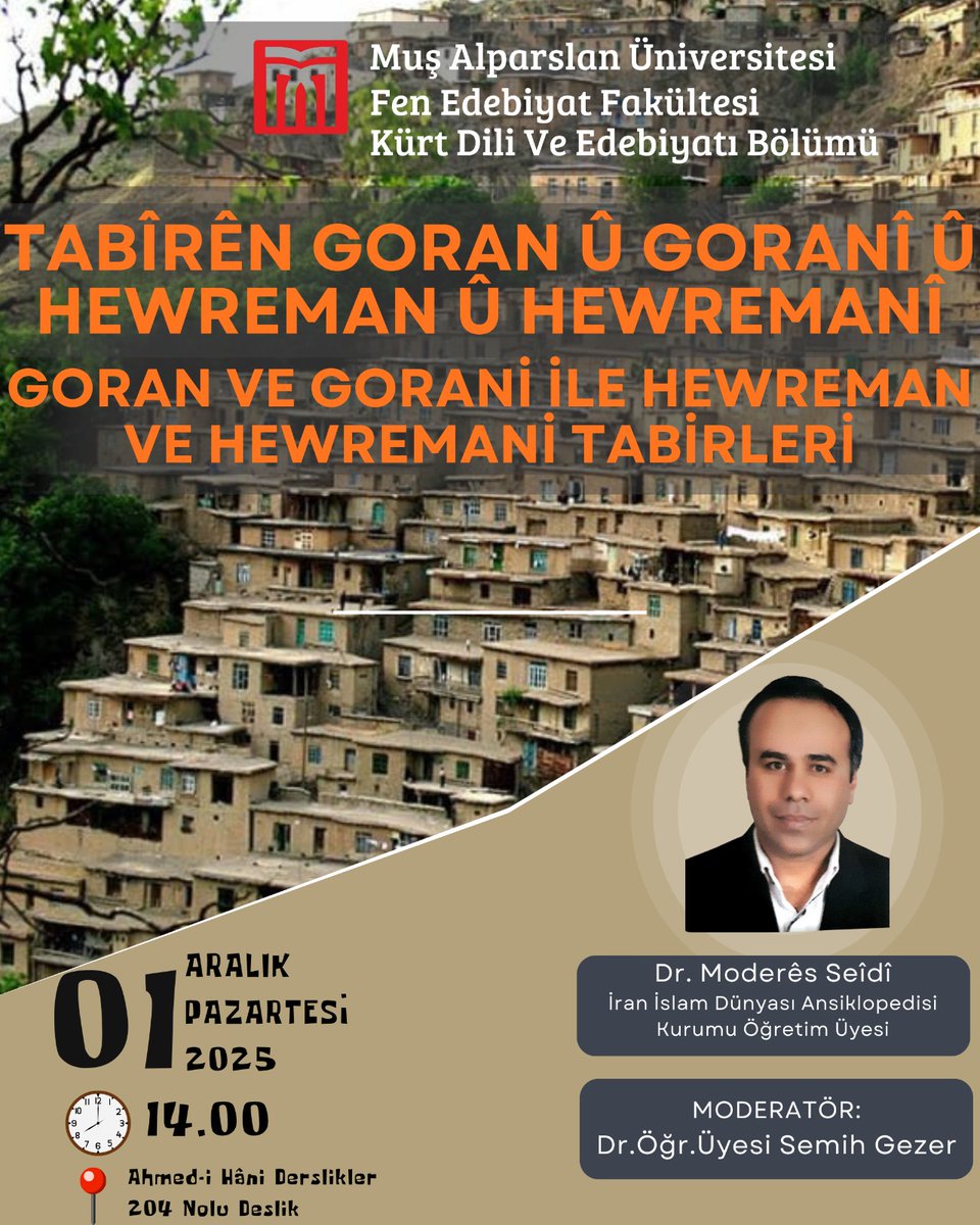 🗓️Pazartesi
📍Muş Alparslan Üniversitesi 
🕘14.00
📌Bekleriz...