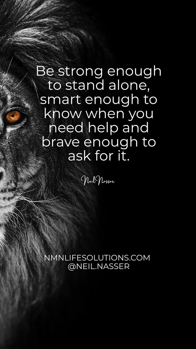 NeilNasser's tweet image. Be strong enough to stand alone, smart enough to know when you need help and brave enough to ask for it.
#strengthandcontrol