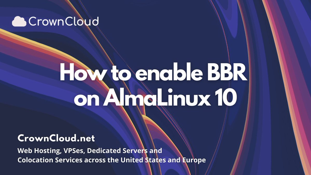 crownclouds's tweet image. Speed up your Linux server!

Our new guide shows how to enable BBR congestion control on AlmaLinux 10 in minutes.

wiki.crowncloud.net/?How_to_enable…

#LinuxPerformance #BBR #AlmaLinux