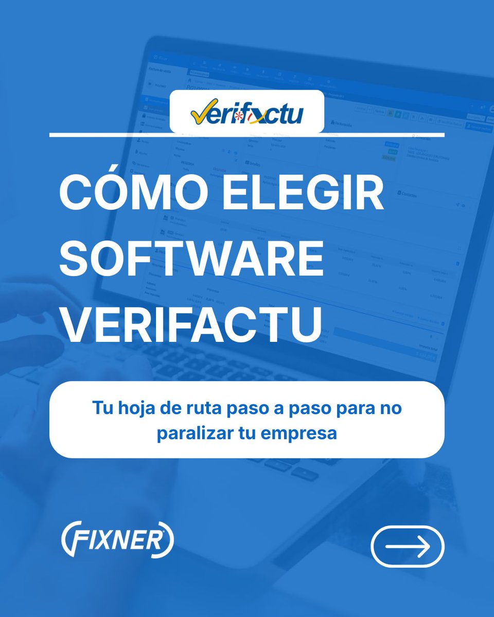 fixner_com's tweet image. Con la llegada de la #LeyAntifraude, muchas empresas cometen el error de buscar una solución rápida solo para cumplir con la normativa.

Te presentamos una hoja de ruta paso a paso para elegir el mejor software con #Verifactu para ti.

¡Sigue leyendo! 👇
