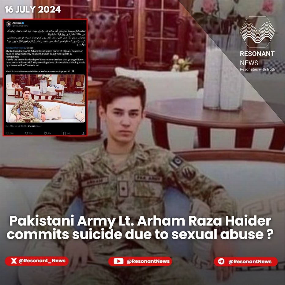 karma2moksha's tweet image. Remember the young boy Lt. Arham Raza Haider who committed su cide due to abuse by Pakistan Army a few months back 

Now Captain Kanwal Baig, a medical corps officer is another one who faced similar fate.

Boys or Girls - no one is safe in Pakistan Army from the officers