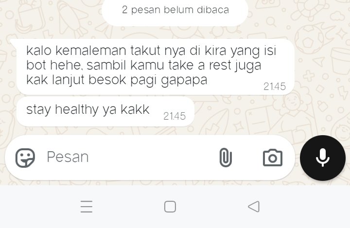 Rulispacee's tweet image. Terharu banget chat dari cust ter lope lope 🥹

Yuk kaka, adik, mas, mba, yang butuh jasa joki  isi kuisioner ks juga, bisa banget order di sini!
Real human, bisa in rush, free request, open 24/7, dan pastinya admin ramah🤭
Cus wa ke wa.me/+6283199060034
 #jokiresponden