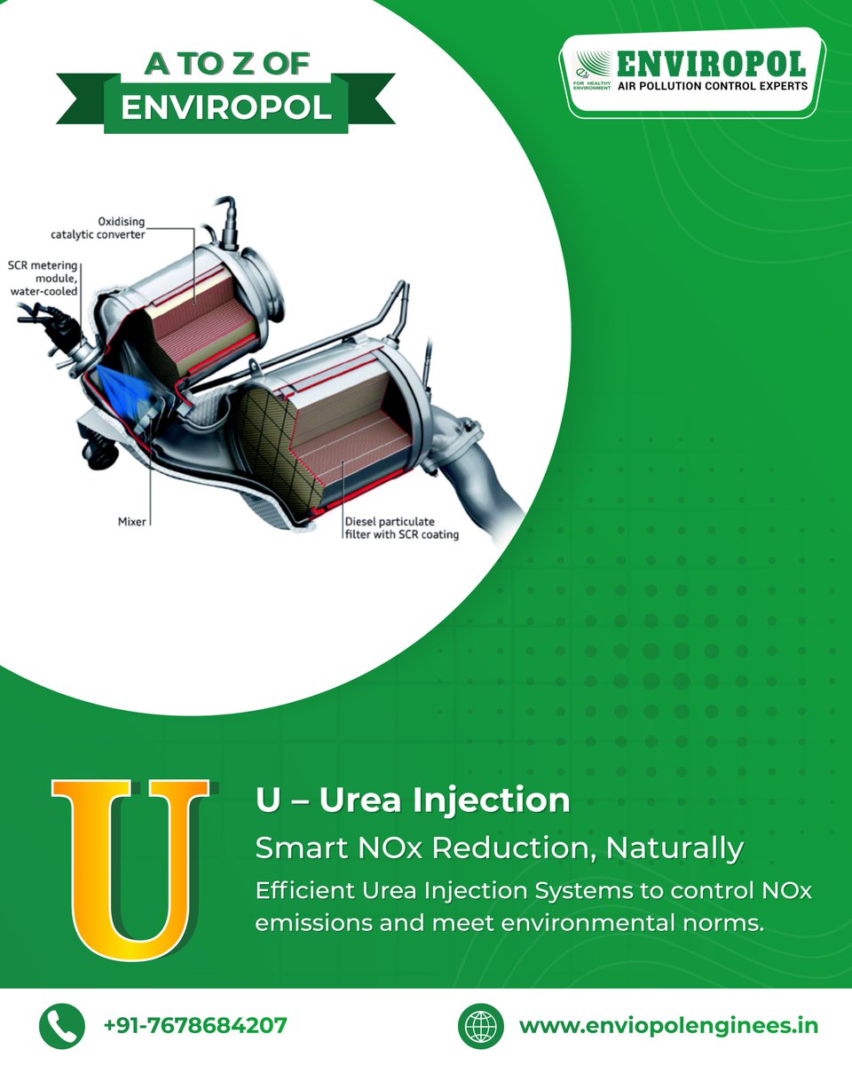 EnviropolEngrs's tweet image. Efficient Urea Injection Systems for smart NOx reduction and cleaner emissions. 

Choose advanced control, choose Enviropol. 

+91-7678684207 | enviropolengineers.in
#UreaInjection #NOxReduction #SCRTechnology #AirPollutionControl #IndustrialEmissionControl #Enviropol