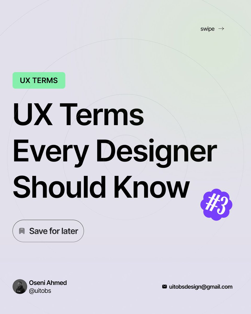 uitobs's tweet image. UX Terms Every Designer Should Know - PART 3

#UIDesign #UXDesign #DesignPractice #ProductDesign #DailyUI #UXTerms #UIUX