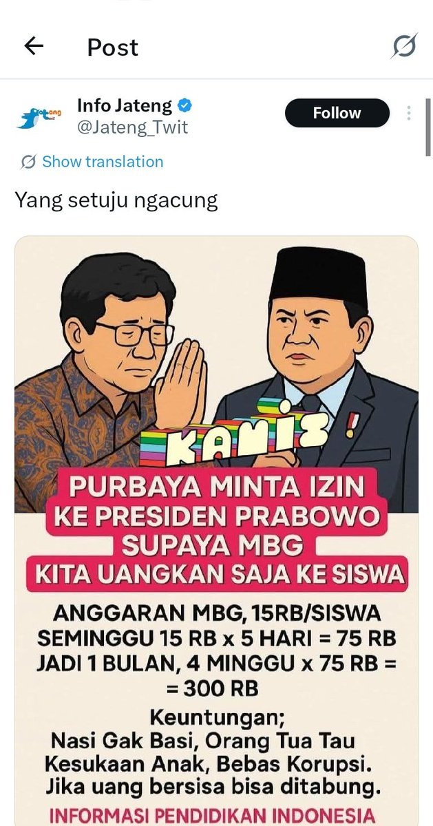 PartaiSocmed's tweet photo. Hahaaa! Buzzer Ganjar kembali menyebarkan hoax! Purbaya tidak pernah minta MBG diuangkan saja ke siswa tetapi Charles Honoris dari PDIP yg minta. Kenapa PDIP minta MBG dibagikan sebagai BLT? Karena biar ada slot partai seperti kasus PIP dan Prakerja yg dicatut orang2 partai https://t.co/OAZLeSbMGT