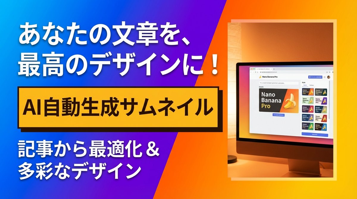kei31's tweet image. ブログやBrainで記事を書いたけど、サムネや図解を作るのが大変

という方向けに、サムネをNano Banana Proで作ってくれるChrome拡張を作りました。

無料で使えます（API費用は別途かかります）ので、使ってみたい方はこのポストにイイネとRTを・・・していただかなくてもリプにリンク貼っておきます