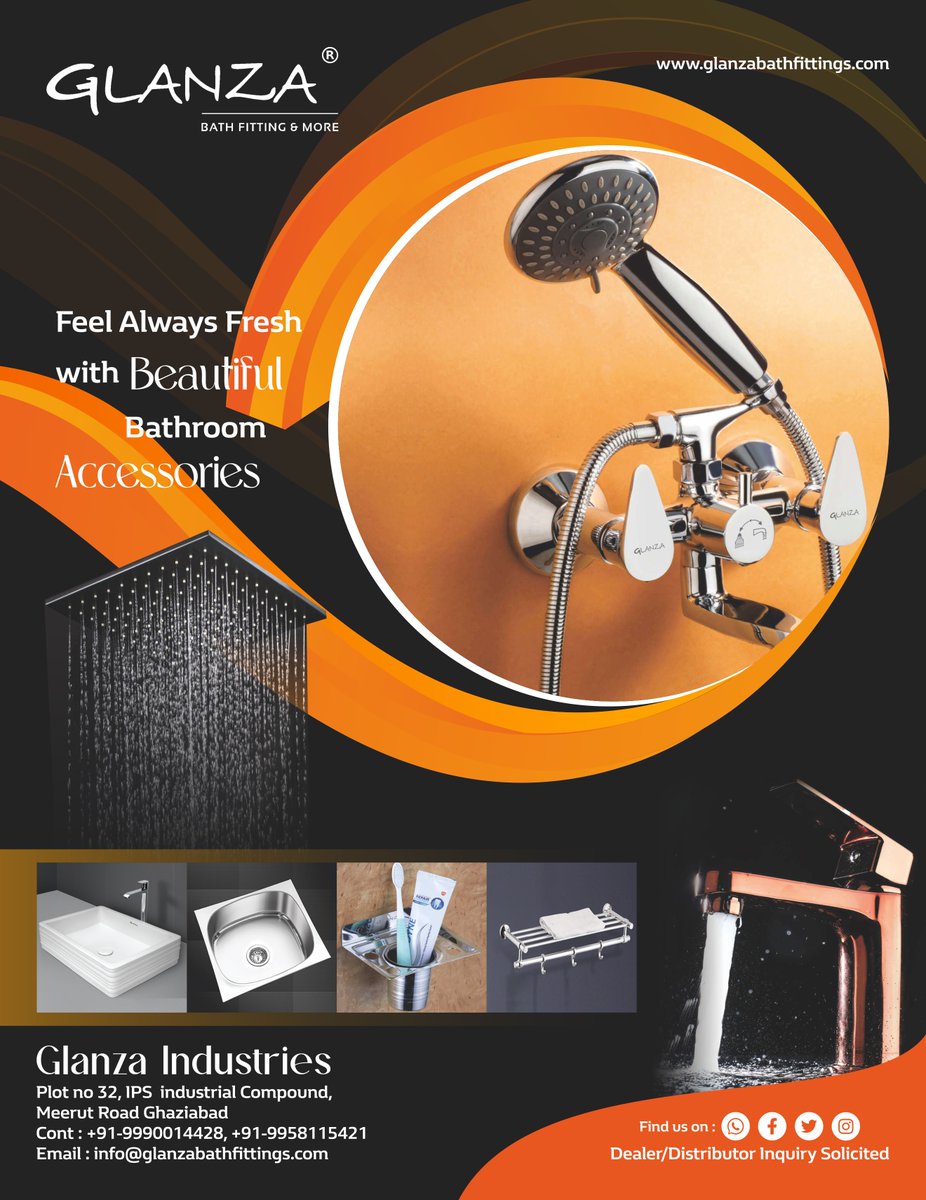 Snitaryclue's tweet image. Explore via Whatsaap l.sanitaryclue.in/bcyN3g

Looking for top-notch bathroom accessories? Glanza is your one-stop shop!

Glanza Industries
Meerut Road, Ghaziabad
Phone: +91-9990014428, +91-9958115421
Email: info@glanzabathfittings.com

#Taps #KitchenTaps #BathroomTaps #Faucets