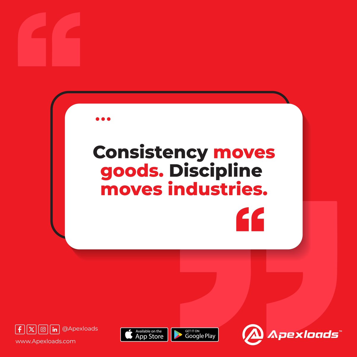 Friday Inspiration! #Apexloads #LogisticsThatWork #TGIF