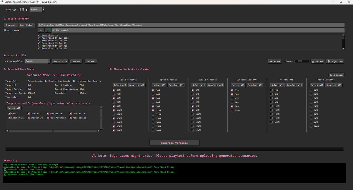 spacefaringiyo's tweet image. Scenario Variant Generator v0.11 is released
- now should properly generate for gauntlet type scenarios
- UI Improvements

thanks to @FelipeR94591132 for reporting gauntlet issues, providing UI feedback &amp;amp; testing them.

github.com/spacefaringiyo…