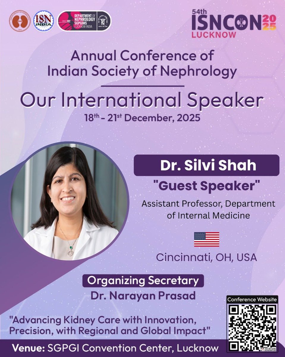DrMedhavi_G's tweet image. 🗣️Our speakers are ready to inspire — are you ready to listen ?? 🎤@Isncon25 #ISNCON25 @SGPGIMS 
Join us for the upcoming scientific extravaganza!! 
📅18th-21st December 2025 
📍SGPGI Convention Centre, Lucknow