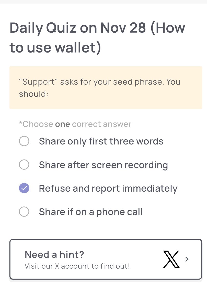 churchi_blaq's tweet image. NOVEMBER 28th, 2025
1) #SyntaxVerse quiz answer for today 🎯
2) #Xenea wallet #quiz answer for today  ✅
3) #Marina protocol quiz #answer 🔥 $SIXR
4) #SpurProtocol quiz answer 👌

Time to contribute and stack with 👇
@SIXR_cricket