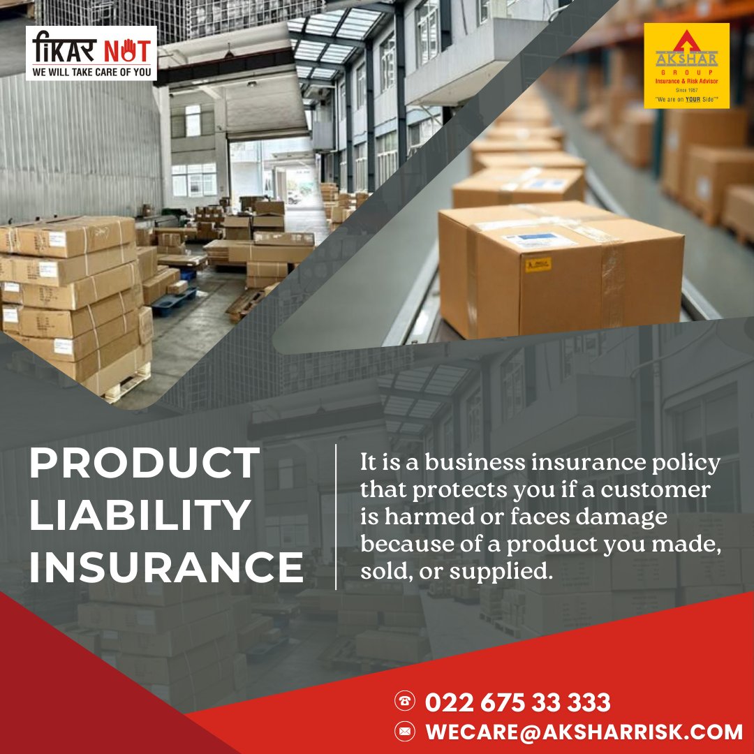 akshar_risk's tweet image. Protect your business from product-related risks.
Product Liability Insurance covers you against injury, damage, and legal claims arising from products you make, sell, or supply.
#ProductLiabilityInsurance #BusinessProtection #AksharRiskGurukul