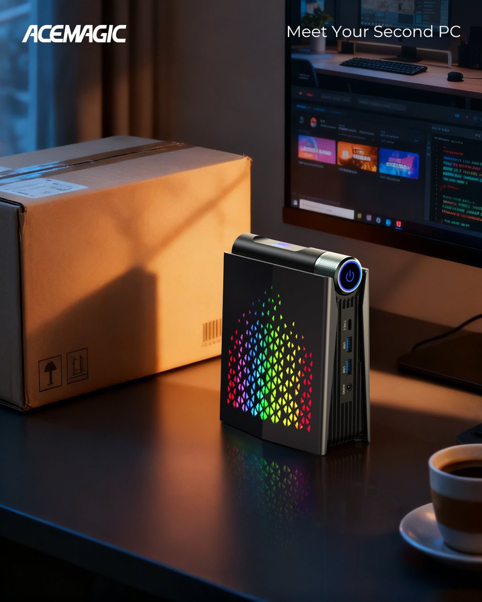 Acemagic_'s tweet image. All the Black Friday packages opened yet? 😅
Our tiny Second PC is now on desks everywhere, pocket-sized, RGB-lit, and ready for anything! 💻✨

#Acemagic #MiniPC #DeskSetup #Portable #TechTrends #TechInnovation