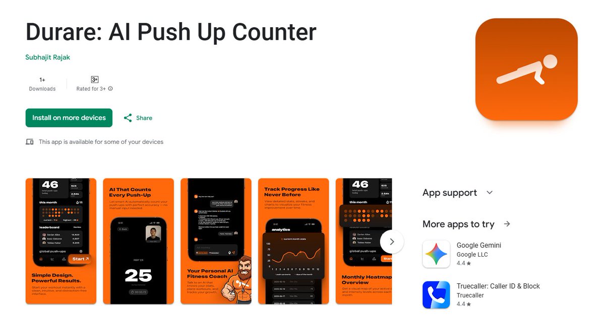 subhajitrajak0's tweet image. I’ve launched the closed testing for my fitness app @trydurare on the Play Store.
I need 12 testers who can try it for 14 days.
If you want to help, send me your email in comments or DM so I can add you.
Your support means a lot!

#AndroidDev #IndieDev #Durare