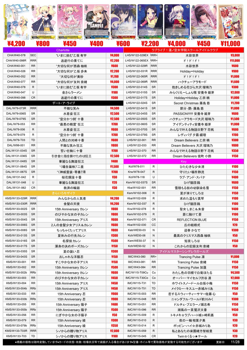 ヴァイスシュヴァルツ 大切な何か 友利奈緒 RR 2枚CXセット WS