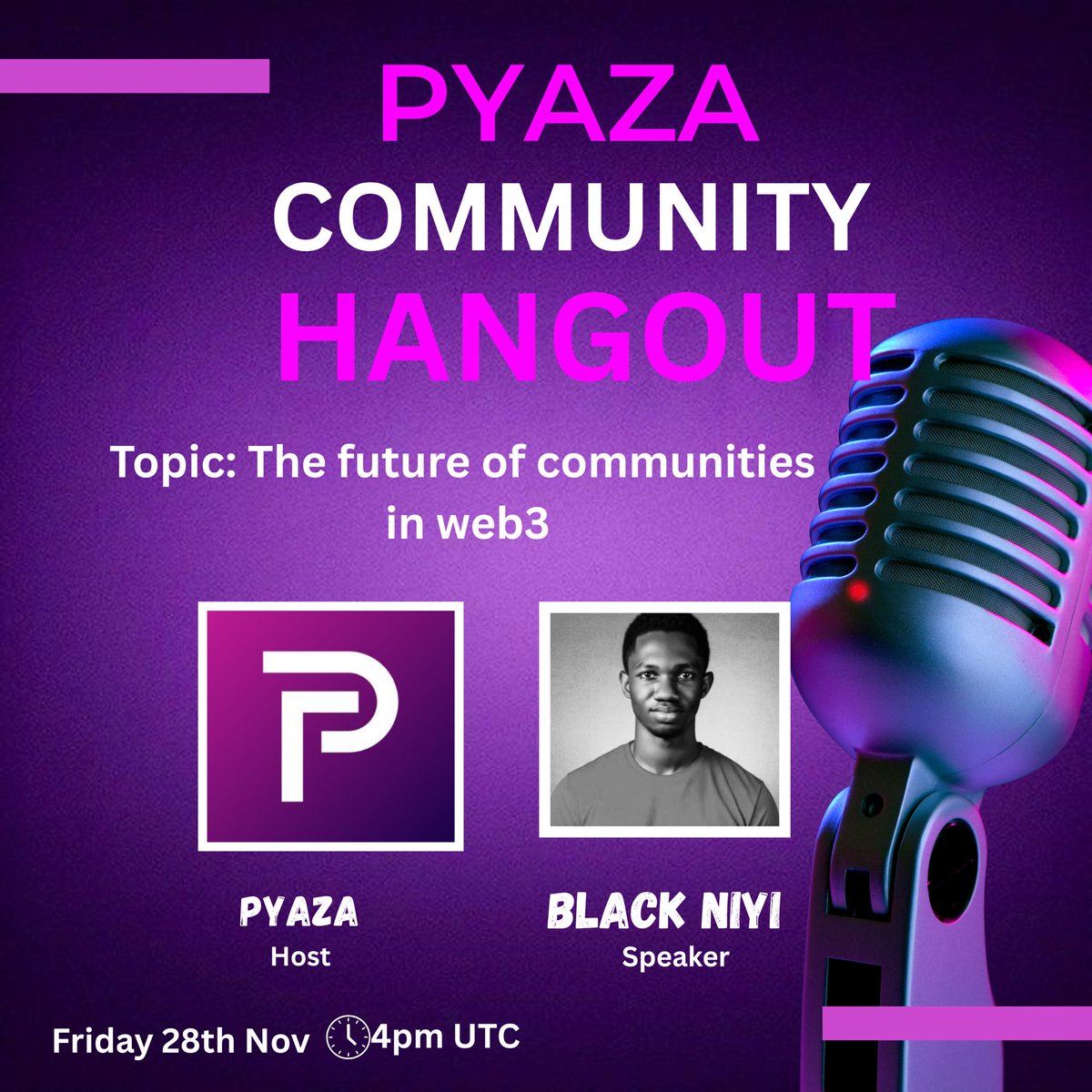 pyazanetwork's tweet image. COMMUNITY HANGOUT 

Topic: The Future of Communities in Web3

If you’re a creator, community builder, or Web3 lover… this is your space

Pull up, share your thoughts, learn something new

Let’s grow together
Set your reminder