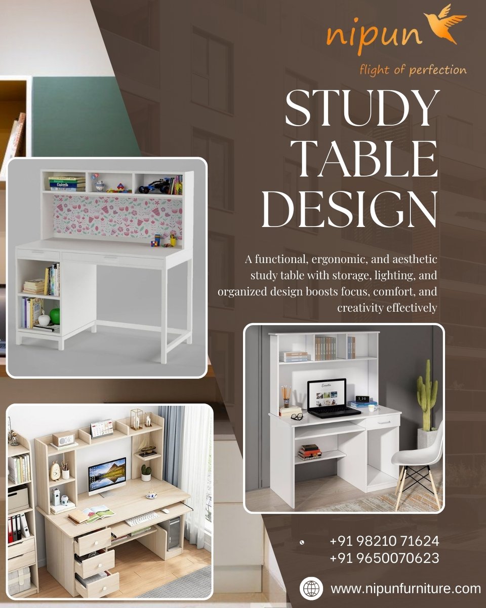 FurnitureN93546's tweet image. Smart study table designs to boost your learning and creativity.

#StudyTableDesign #WorkSmart #StudyInStyle #HomeWorkspace #ModernStudy #FurnitureDesign #StudyRoomGoals