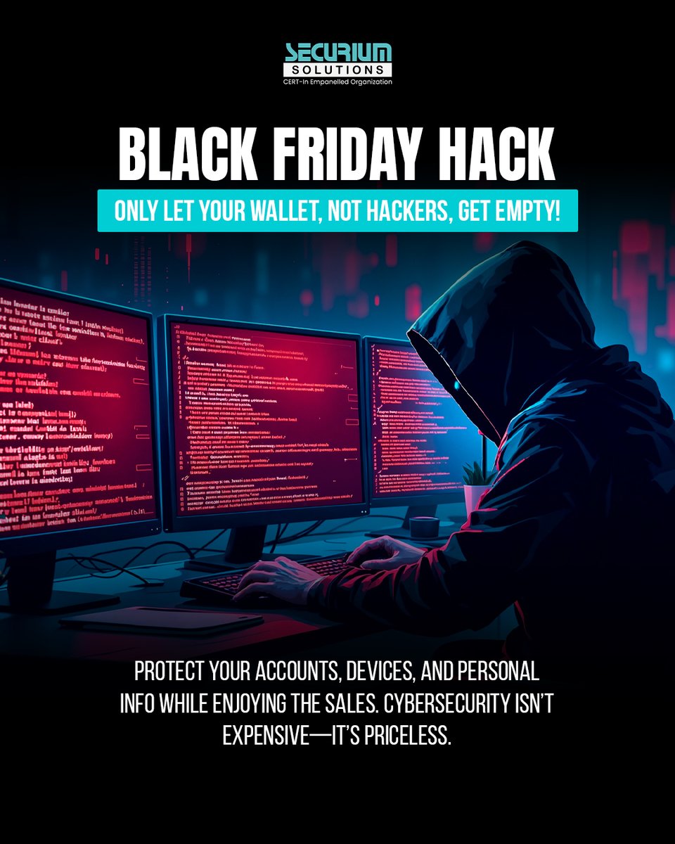 securiumsoln's tweet image. Black Friday deals are tempting, but so are cybercriminals.
Protect your accounts, devices, and data before you shop.

Only let your wallet get lighter, not your security. 

👉 securiumsolutions.com

#blackfridayhack #cybersecurity #onlinesafety #dataprotection