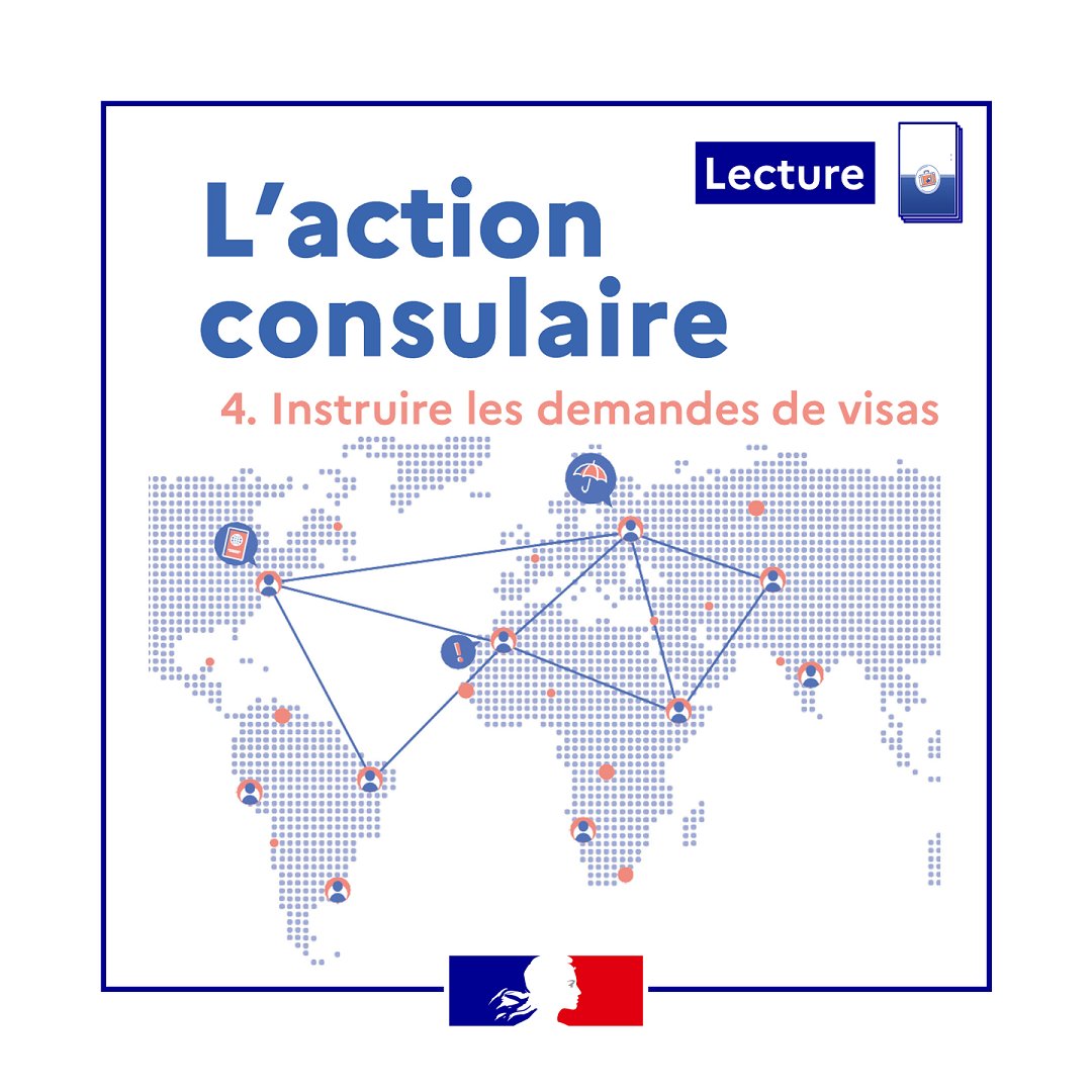 📖 #Vendredilecture
🧐 Quelles sont les missions des consulats ? 
4️⃣ Instruire les demandes de visas : qui doivent être déposées sur le portail unique France Visas.
ℹ Vous trouverez toutes les informations sur : france-visas.gouv.fr