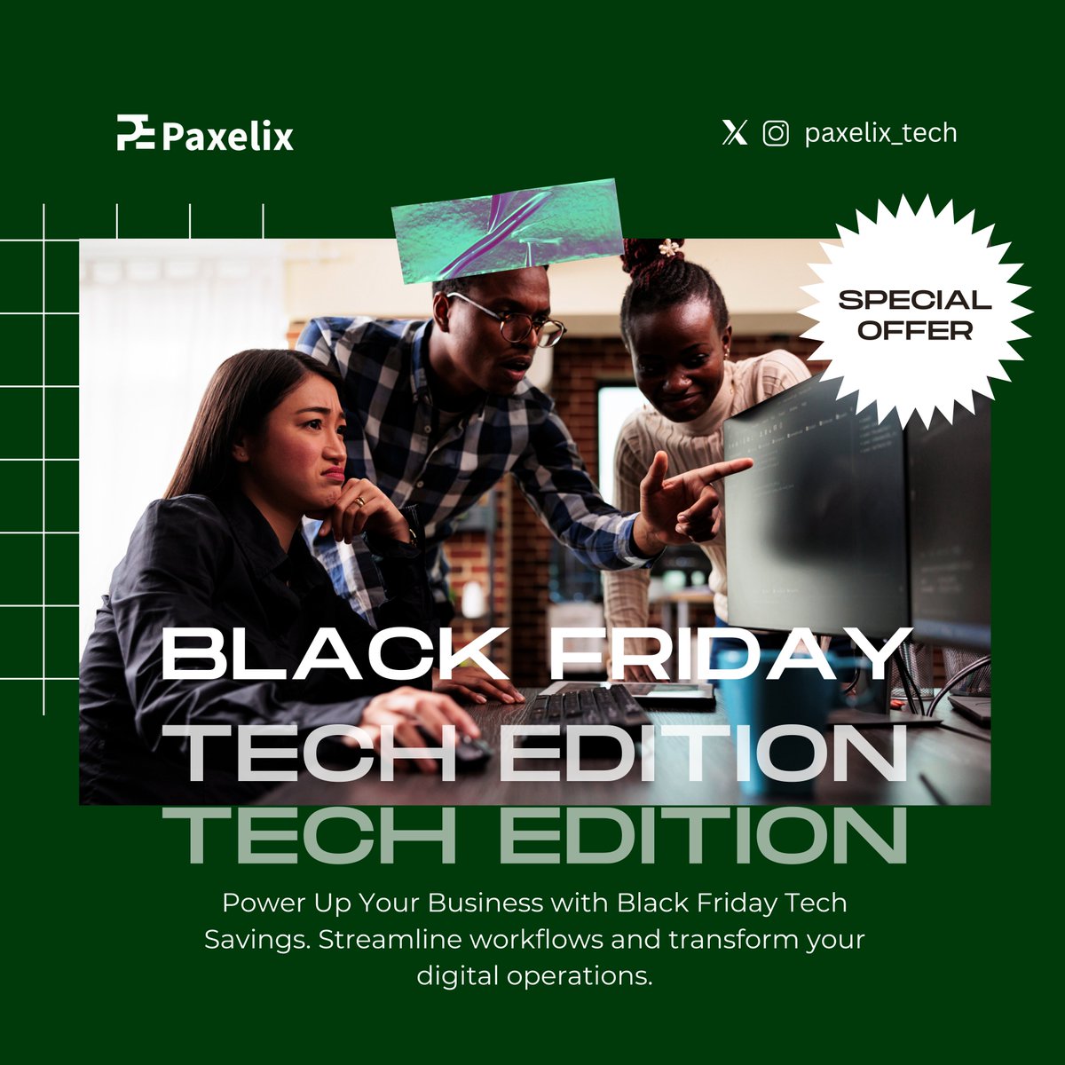 paxelix_tech's tweet photo. 🔥 BLACK FRIDAY - TECH EDITION
Power up your business with exclusive tech savings.
Streamline workflows | Transform operations | Limited-time Black Friday offers now live.

Send a DM 🥳🤝

#BlackFridaySale  #Paxelix #DigitalTools GM Web3 #itelBlackFriday Thanksgiving #TGIF https://t.co/nON1u467dQ