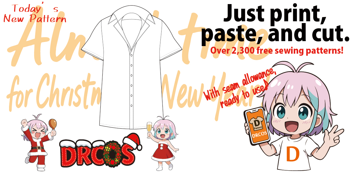 drcos_com's tweet image. 🎅 Today’s new Free English Pattern!

👔 Larger Collar Shirt
📏 A4 size (Cm)
🧵 Bold-collar shirt — easy to sew and great for Christmas cosplay or winter outfits!
Perfect for handmade work.

🔗 dr-cos.info/fp-largercolla…
#ChristmasCostume #SewingPatterns #FreePattern #CosplayCostume
