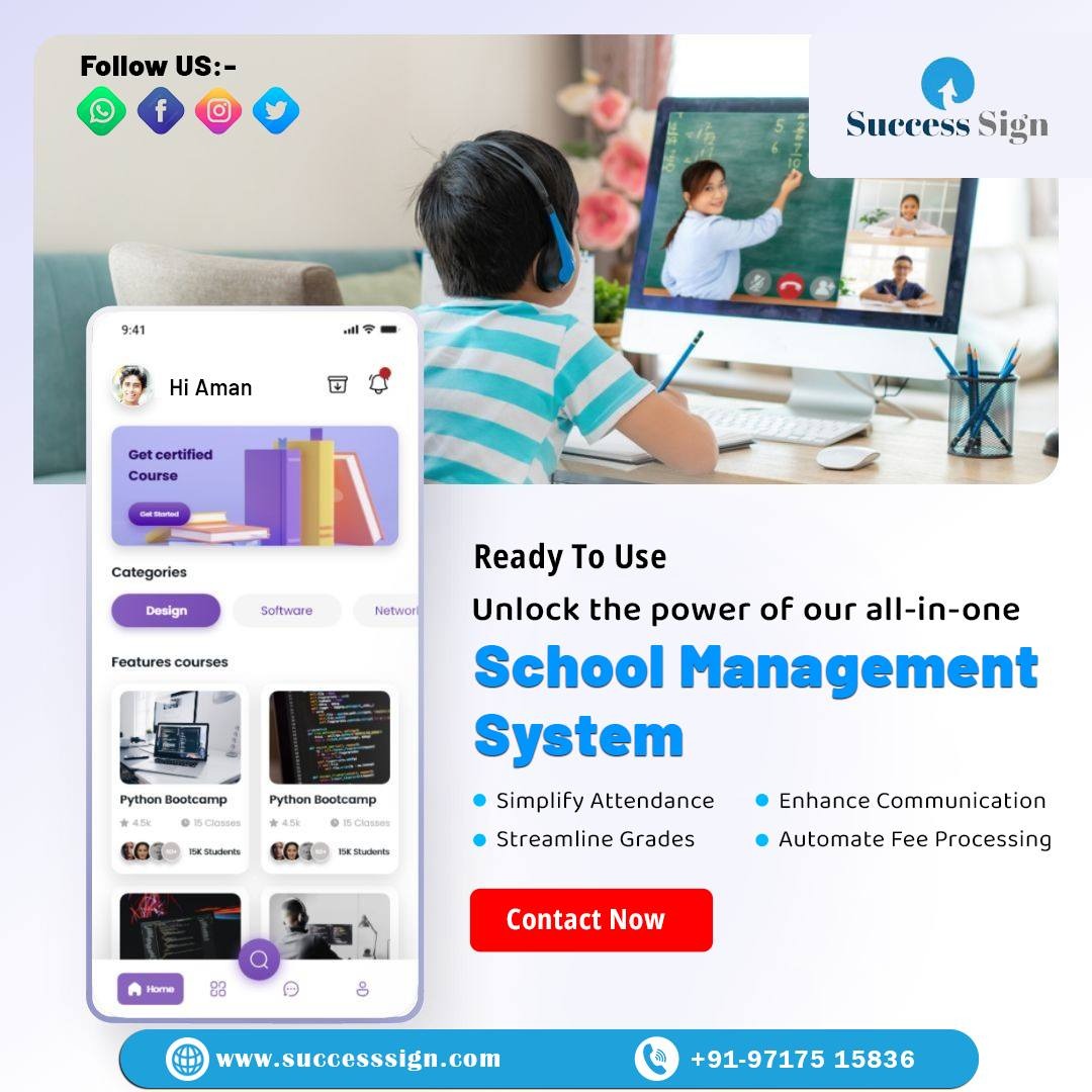 successsign_com's tweet image. 📚✨ Transform your school into a smarter, smoother, and fully connected learning hub!
Unlock attendance tracking, grade management, communication, and fee automation — all in ONE powerful system.
Ready to upgrade? 🚀
#SchoolManagement #EdTech #SmartSchools #DigitalLearning