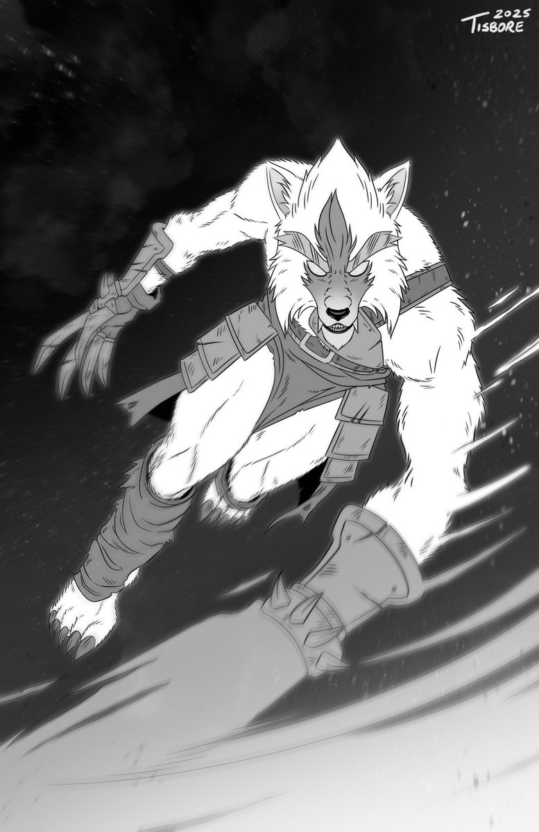 tisbore's tweet photo. Zylo the badass werewolf from the retro Sega RPG Shining Force. 

#shininginktober #shiningforce #shiningforce2 #sega #art #fanart #digitalart #procreate #inktober #inktober2025 #videogames #rpg #90sgames #fantasyart #werewolf #anthro #ArtistOnX https://t.co/uAwBC9IQU0