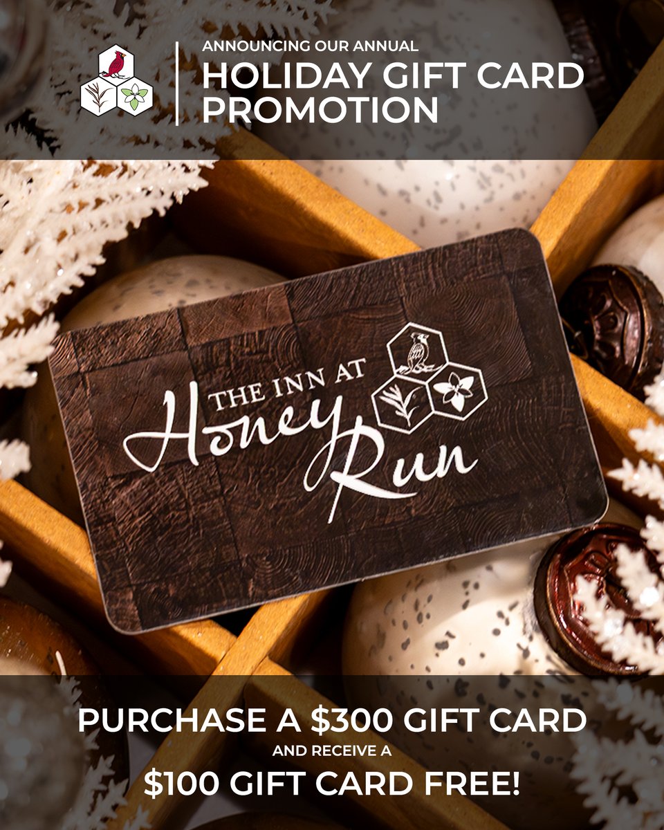 Announcing our annual HOLIDAY GIFT CARD PROMOTION!
Purchase a $300 GIFT CARD &amp; RECEIVE A $100 GIFT CARD FREE!*
Must call to purchase! 330-674-0011.
3 DAYS ONLY!
Promotion starts on BLACK FRIDAY, TODAY at 8am and will conclude Sunday, November 30th at 10pm.