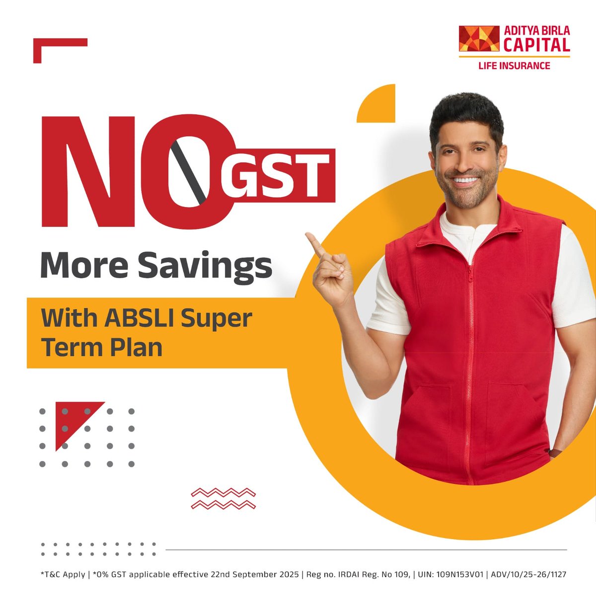Aditya Birla Sun Life Insurance  
Bachat bhi, suraksha bhi  aur ab bina GST ka bojh !! Aditya Birla Sun Life Insurance ka #ZeroGSTMeinSuperPlan laa raha hai smarter savings aur smarter protection ek saath. Future secure karo, extra charges ko bye bolo.