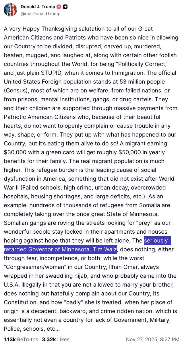 A Hallmark and inspiring Thanksgiving message from the President of the United States