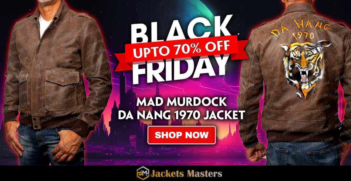 JacketsMasters's tweet image. #BlackFriday Hot offer Get 70% OFF on #DaNang1970 #Howling #MadMurdock Jacket.
&amp;lt;Shop From jacketsmasters.com&amp;gt;
jacketsmasters.com/product/howlin…
#blackfridaydeals #blackfridaysales #blackfridayoffers #blackfridayshopping #BlackFridayDeals2025 #BlackFridays #blackfridayweekend