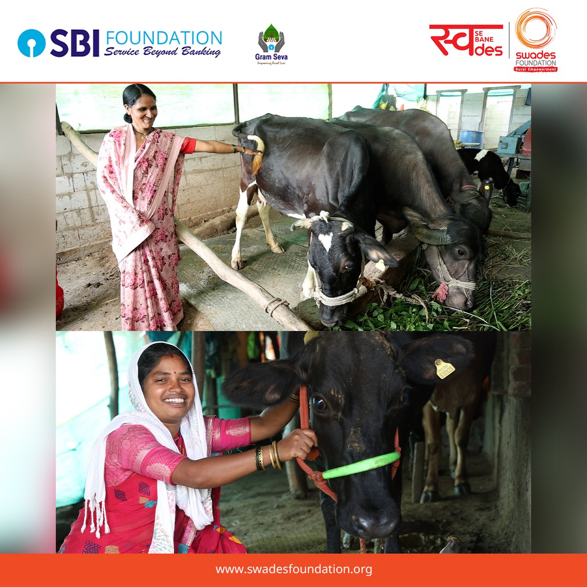 WeAreSwades's tweet photo. For many farming families in rural India, relying solely on crop income can mean living on the edge. Dairy changes that story.
Thanks to the support of SBI Foundation, hundreds of households across rural Maharashtra now have a steady second source of income - along with improved nutrition for their children. 
Here’s to growth that sustains and change that lasts.

#RuralDevelopment #SustainableLivelihoods #RuralEmpowerment #FarmerProgress #SBIFoundation #SwadesFoundation #TransformingLives