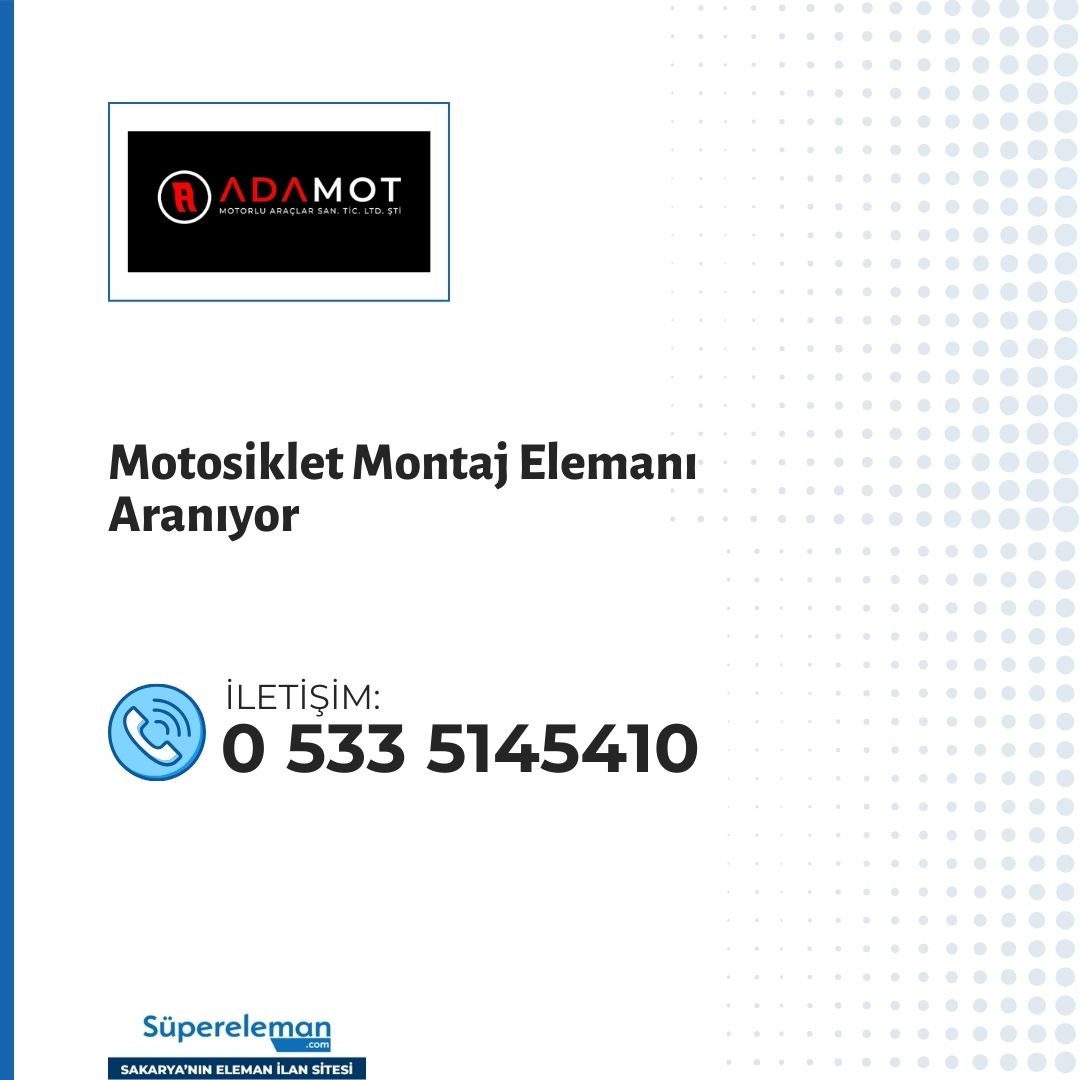 Motosiklet Montaj Elemanı Aranıyor

📌 İlan detayları:
supereleman.com/job/job_silv_1…

🌐 Daha fazla ilan görmek için web sitemizi ziyaret edebilirsiniz: supereleman.com #sakarya #işilanı #işfırsatı #personel