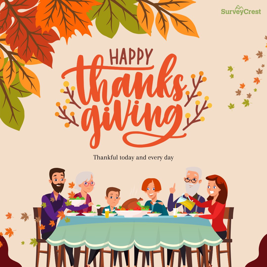 surveycrest's tweet photo. Gratitude comes in many forms, and ours is powered by your responses!

Wishing you a warm and wonderful Thanksgiving from the SurveyCrest team.

#Thanksgiving #SurveyCrest https://t.co/dgFmG21YAd
