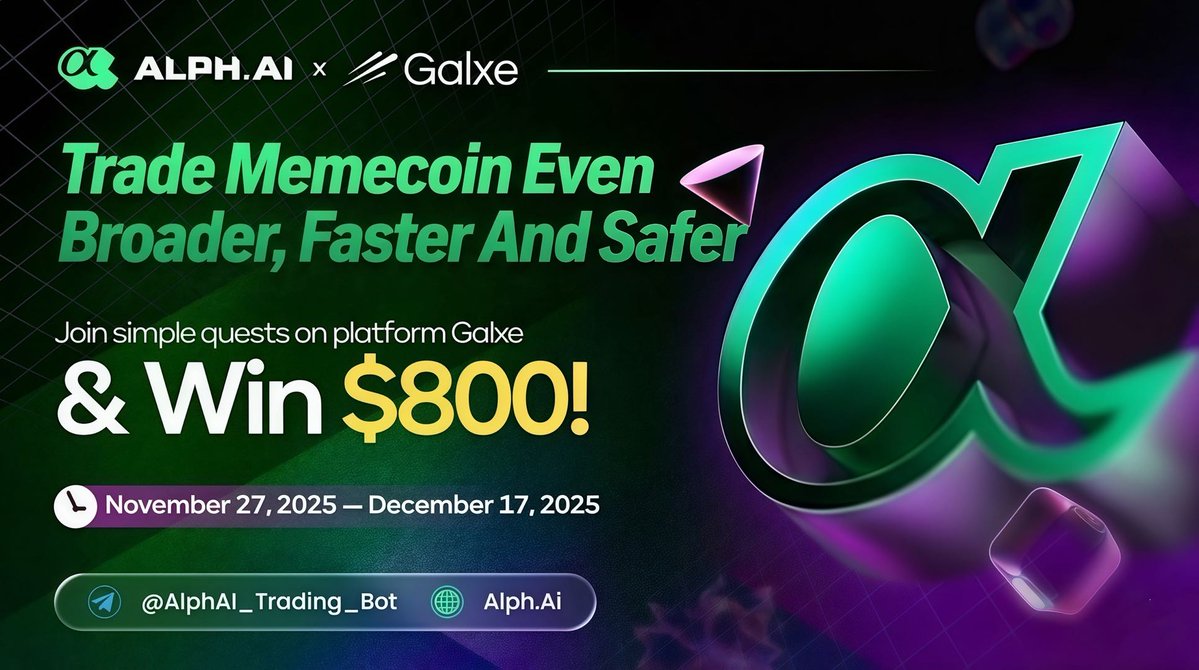 alphai_snipe's tweet image. 🚀 Alph.AI x @Galxe is live!  #Giveaway 🎁  
We just launched first quest campaign on @GalxeQuest  with 800 $USDC in rewards up for grabs. #Galxe

✅ Simple tasks
💰 Big prizes
⏰ Just launched, limited-time event
  Join the campaign on Galxe before it’s over 👇…