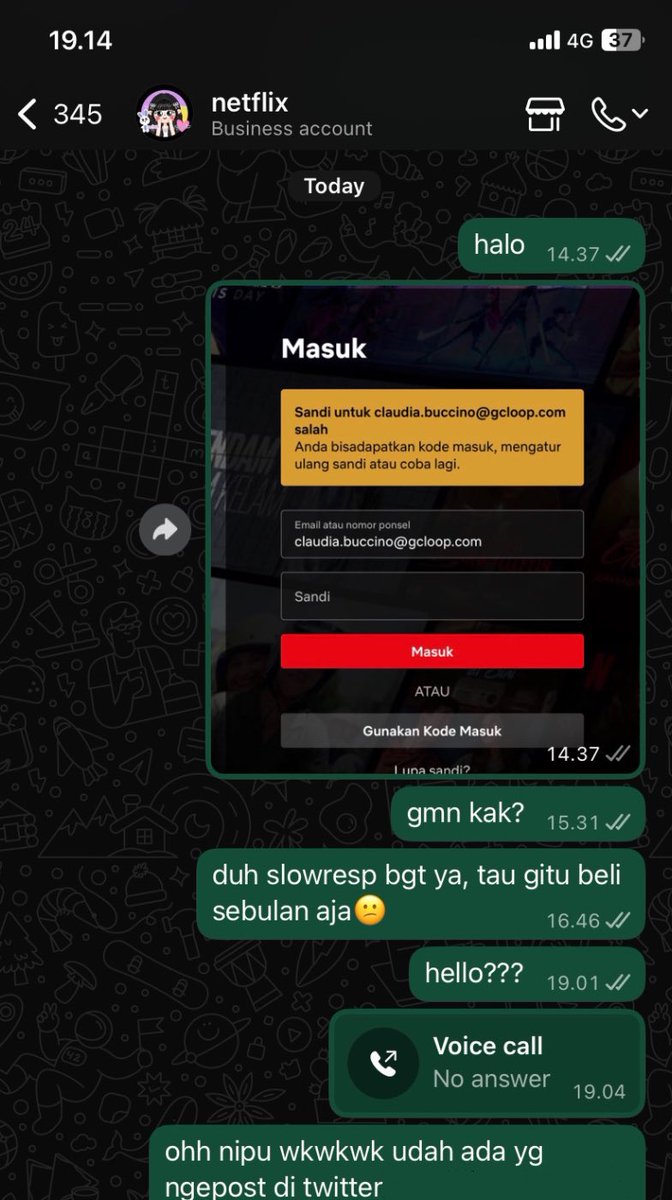 crescentsight's tweet image. PENIPUAN NETFLIX

a.n CARISSA 085122504318

#zonajajan #zonauang #netflix