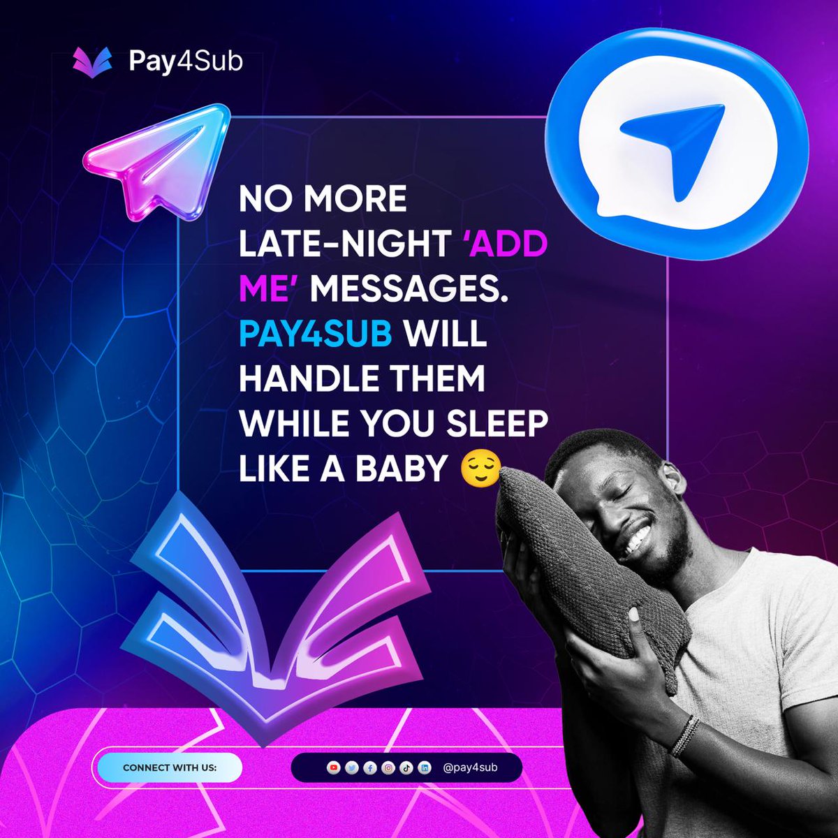 pay4sub_'s tweet image. Weekend loading… 😌 No more late-night ‘add me’ messages. 

Let Pay4Sub handle everything while you enjoy your Friday in peace 🕊️✨

 #WeekendMode #DigitalSolutions