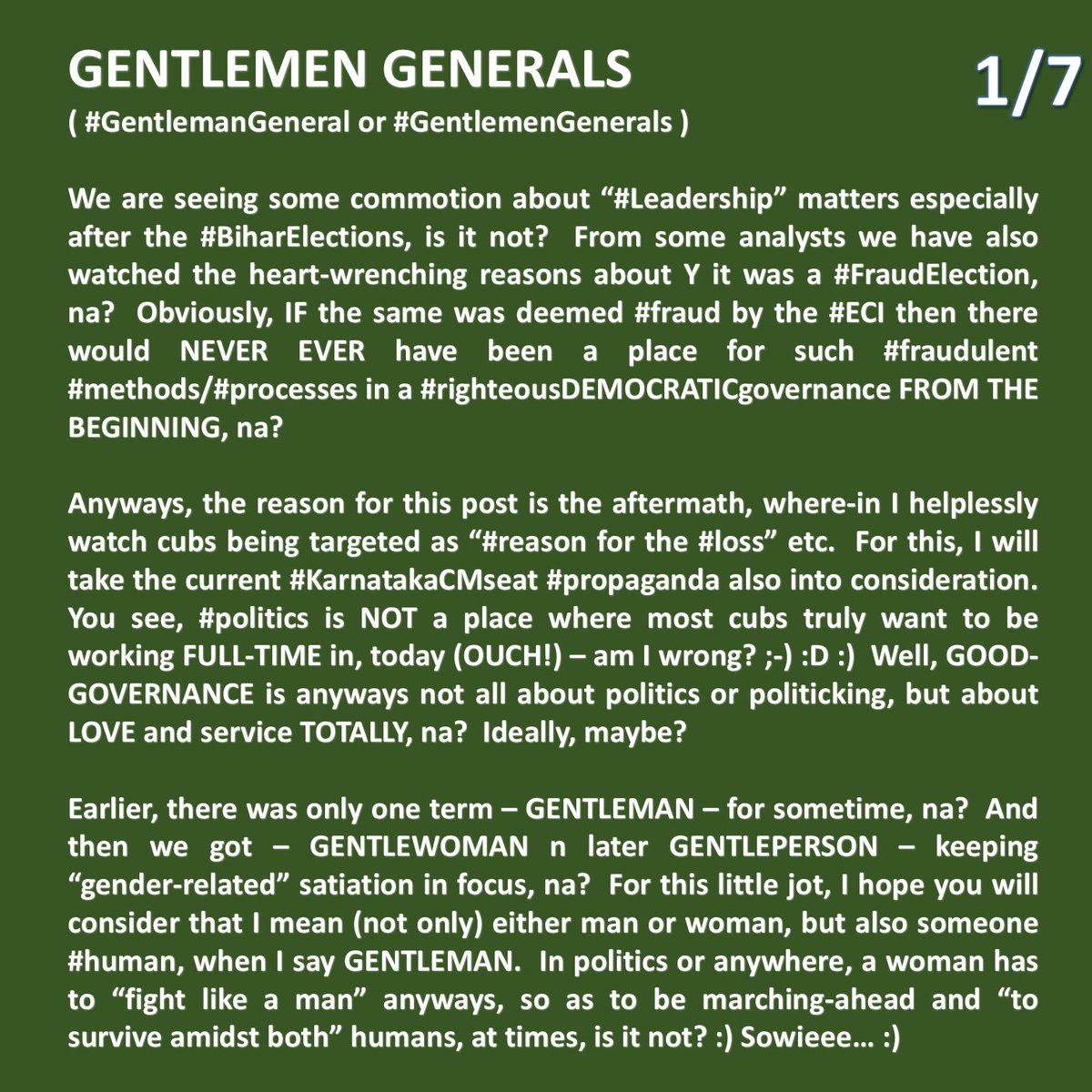 PariWriting's tweet image. From my #facebook #page.. some #screenshots on the #GentlemenGenerals.. Everything begins with a thorough n #correct #reconciliation.. n yes #repair n #rebuilding is #possible once we #work on it holding God&apos;s #Hand.. We have #GentlemenGenerals all over our #world, ALL #blessings