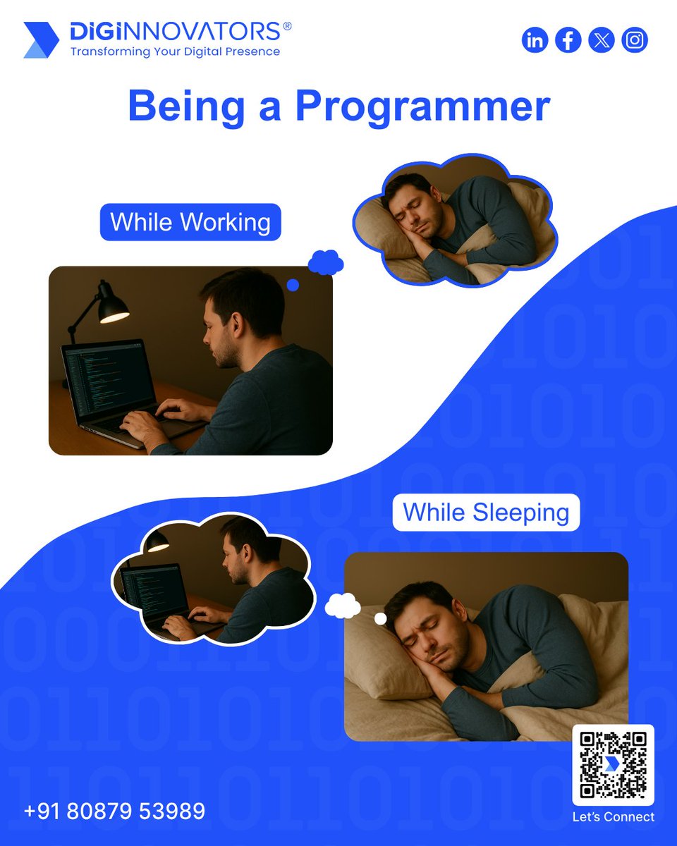 diginnovators's tweet image. You know you&apos;re a true #innovator when your #code keeps running in your dreams. 😴💡
✨ Build smarter. Code better. Innovate faster.
🌐 diginnovators.com
#programmerlife #codinghumor #techmemes #teamdiginnovators #digitalinnovation #developerlife