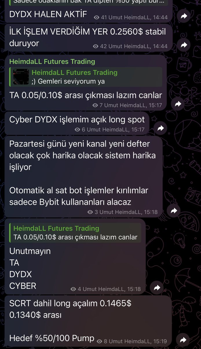 Telegram kanalında paylaştığım bilgileri burada paylaşıyorum. 

Harika bir bot kanalı geliyor 4 Yetkili admin. 

Yapay zeka işlemler neler neler $

Çok harika şeyler olacak… $ Altcoinleri soyacağız