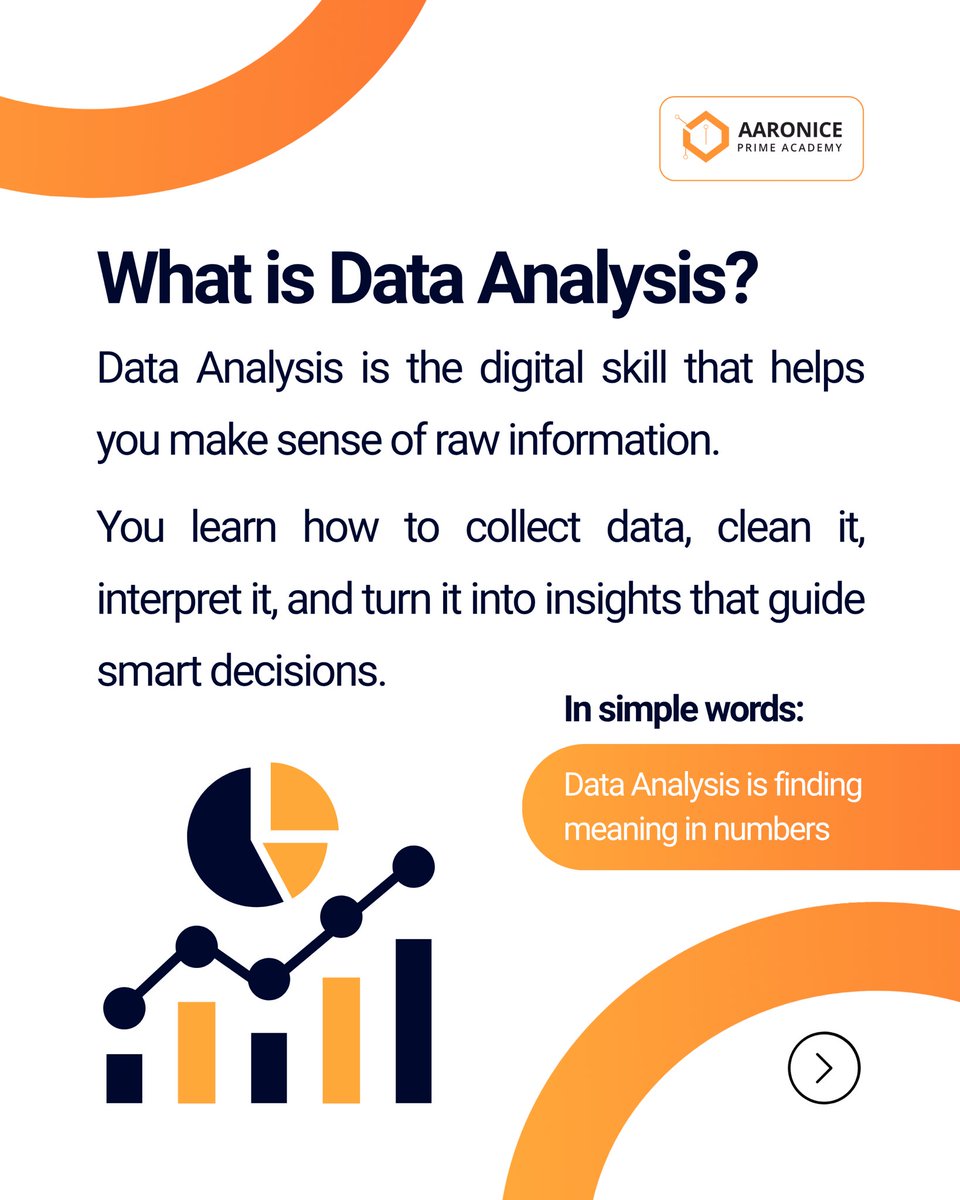 AaronicePGCLtd's tweet image. Data Analysis is in high demand — and YOU can learn it.
Understand trends. Solve problems. Make smarter decisions.
Your tech journey starts now. 📈
#DigitalSkills #DataAnalysis