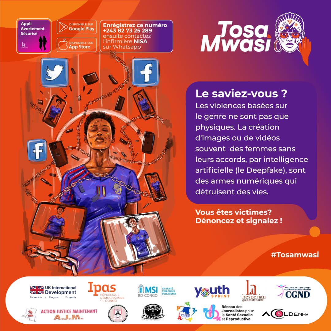 RJSSRCONGO's tweet image. #TOSAMWASI #WISH2

Créer d&apos;images,monter des vidéos des femmes sans leurs accords par Intelligence Artificielle,c&apos;est un #DEEPKAPE.
Vous êtes victimes? #Signalez la page ou le compte.
Dénoncez en toute sécurité en appelant gratuitement 122.