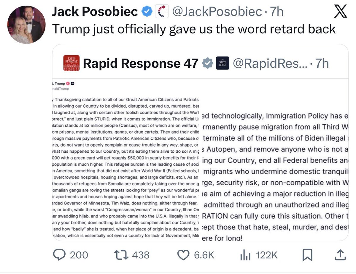 krassenstein's tweet image. MAGA is now celebrating that Trump used the word “retard”.  

The whole movement is about hurting other people. They can’t celebrate actual wins like low prices or more jobs so they have to celebrate that we can be mean to people using slurs.
