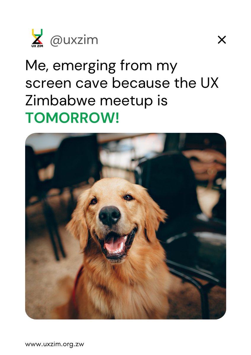 1 DAY TO GO!
It’s almost time. Join the UX Zimbabwe community tomorrow for reflections, insights, and a morning of meaningful connection.

📍Locations
Bulawayo: ByoTechHub
10 AM to 12 PM

Harare: Eight2Five Services
10 AM to 1 PM

Come with good vibes.